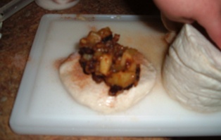 apple pecan biscuit dough inside